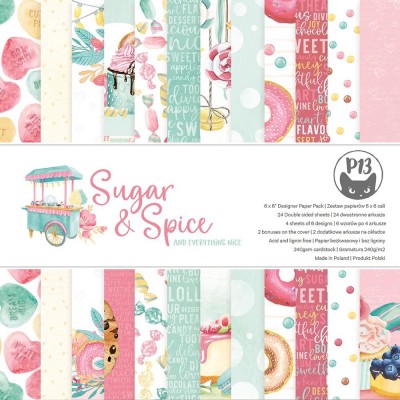 P13 - Bloc de papier «Sugar & Spice» 6" X 6" 24 pages