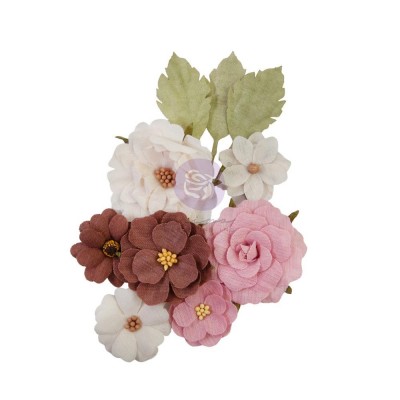 Prima Flowers - Collection Mulberry en TISSU «Shabby Barn/Farm Sweet Farm» 10 pièces