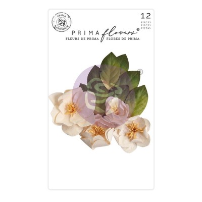 Prima Flowers - Collection Mulberry Paper «Peaceful Magnolia/Magnolia» 12 pièces