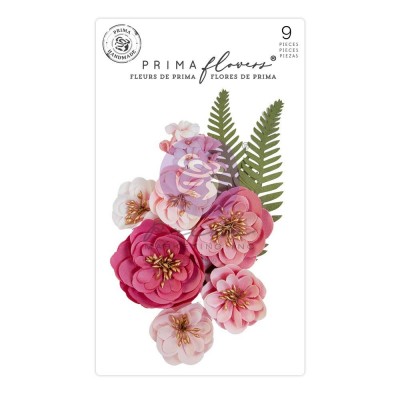 Prima Flowers - Collection Mulberry Paper «Postcards from Paradise/May Flowers» 9 pièces