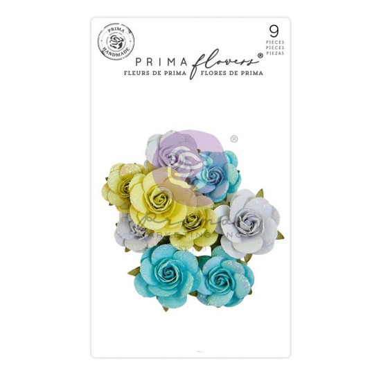 Prima Flowers - Collection Mulberry Paper «Postcards from Paradise/Harmony» 9 pièces