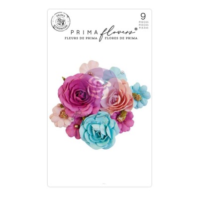 Prima Flowers - Collection Mulberry Paper «Postcards from Paradise/Tropical Paradise» 9 pièces