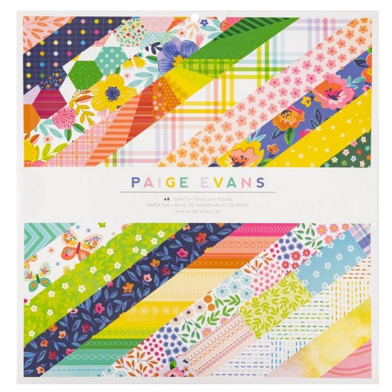 Paige Evans - Ensemble de papier 12" x 12" collection «Blooming Wild» 48 pages