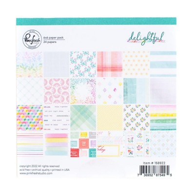 Pinkfresh Studio - Papier 6" X 6"  collection «Delightful» 24 pages 