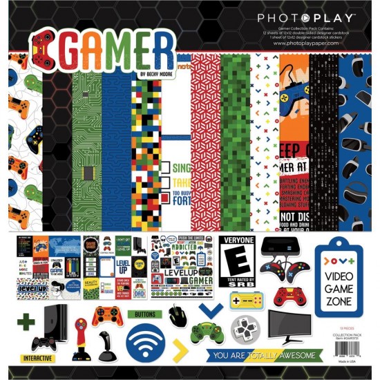 PhotoPlay - Ensemble de papier «Gamer» 12"