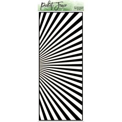 Picket Fence - Stencil «Slim Line Horizontal Rays Of Sun» 4" X 10"       