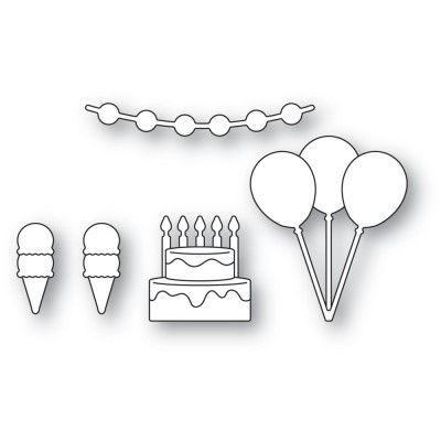 Poppy - Ensemble de dies  modèle «Corner Shoppe Birthday Celebrations» 