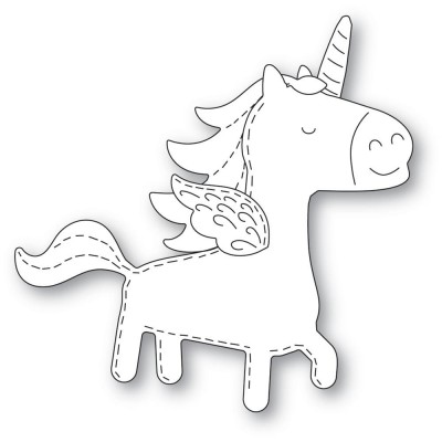 Poppystamps - Ensemble  de dies  modèle «Whittle Happy Unicorn » 1 pcs