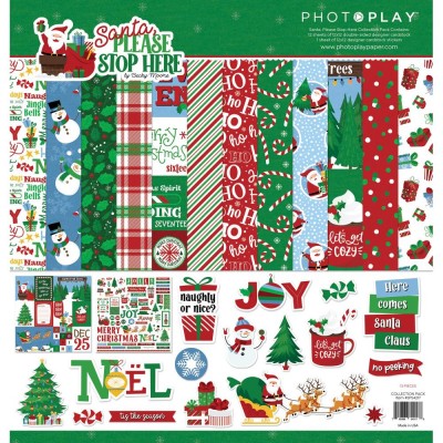 PhotoPlay - Ensemble de papier «Santa Please Stop Here» 12"