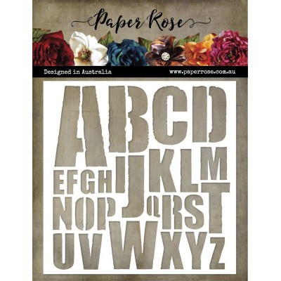 Paper Roses - Stencil «Big Alpha» 6" X 6"