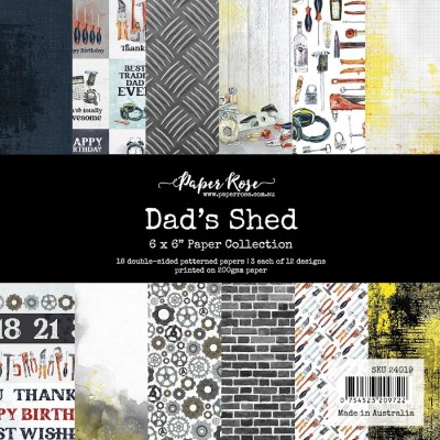 Paper Rose - Papier 6" X 6"  collection «Dad's Shed» 18 pages recto-verso