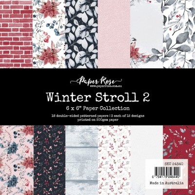 Paper Rose - Papier 6" X 6"  collection «Winter Stroll 2» 18 pages recto-verso