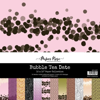 Paper Rose - Papier 12" X 12"  collection «Bubble Tea Date» 12 pages recto-verso