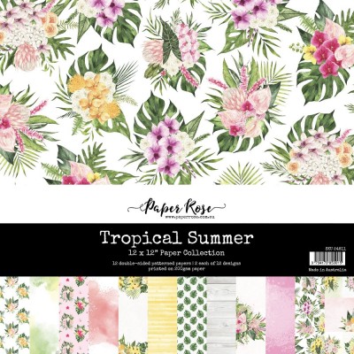 Paper Rose - Papier 12" X 12"  collection «Tropical Summer» 12 pages recto-verso