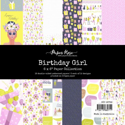 Paper Rose - Papier 6" X 6"  collection «Birthday Girl» 18 pages recto-verso