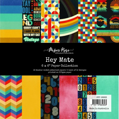 Paper Rose - Papier 6" X 6"  collection «Hey Mate» 18 pages recto-verso