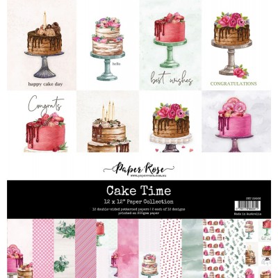 Paper Rose - Papier 12" X 12"  collection «Cake Time» 12 pages recto-verso