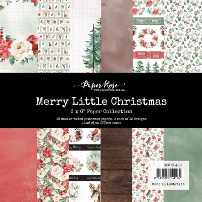Paper Rose - Papier 6" X 6"  collection «Merry Little Christmas» 18 pages recto-verso