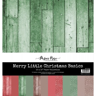 Paper Rose - Papier 12" X 12"  collection «Merry Little Christmas/Basics» 12 pages recto-verso