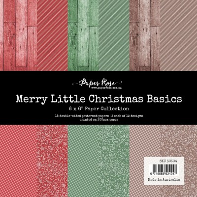 Paper Rose - Papier 6" X 6"  collection «Merry Little Christmas/Basics» 18 pages recto-verso