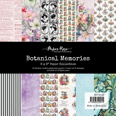 Paper Rose - Papier 6" X 6"  collection «Botanical Memories» 18 pages recto-verso