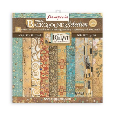 Stamperia - Ensemble de papier backgrounds «Klimt» 12" x 12"  10 feuilles