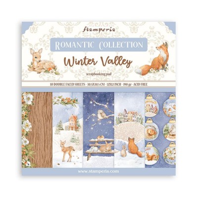 Stamperia - Papier 12" X 12" «Romantic Collection Winter Valley», 10 feuilles double- face