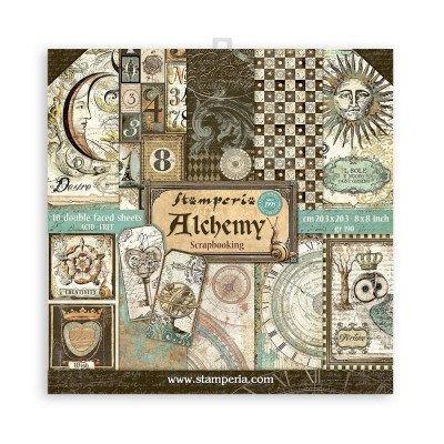 Stamperia - Ensemble de papier «Art Alchemy» 8" x 8"  10 feuilles