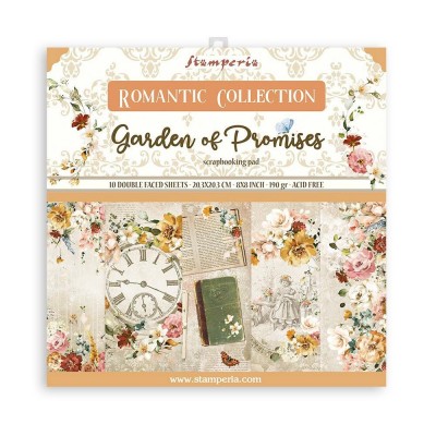 Stamperia - Ensemble de papier «Garden Promises» 8" x 8"  10 feuilles