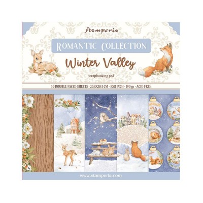 Stamperia - Ensemble de papier «Winter Valley» 8" x 8"  10 feuilles