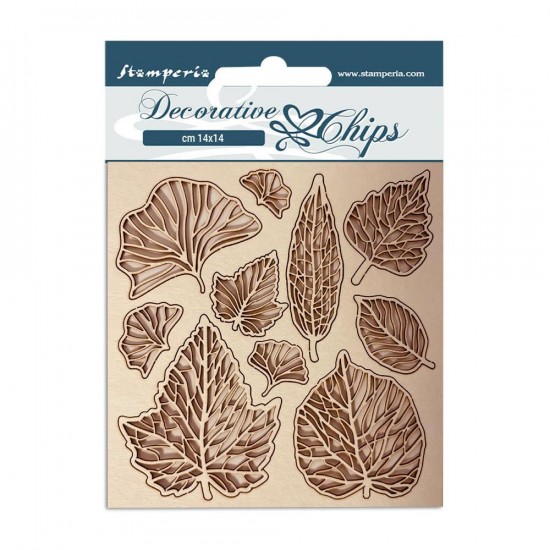 Stamperia - Chipboard «Romantic Garden House Leaves» 10 pièces