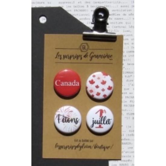 LIQUIDATION- Les Surprises de Geneviève - badge 59 «Kit Fête du Canada» (Le prix indiqué ci-dessous est déjà a 50% de rabais)