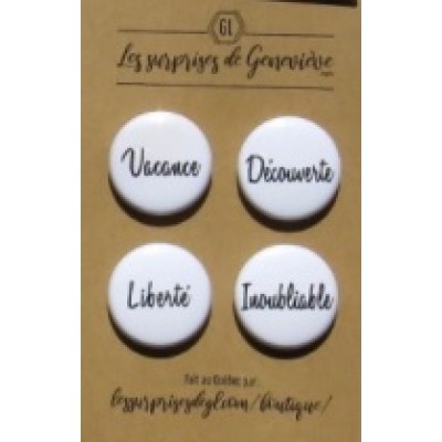 Les Surprises de Geneviève - badge 61 «Kit mots vacances»