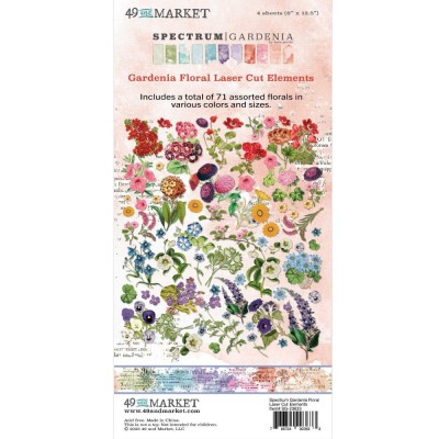 49 & Market - Éphéméras de la collection Spectrum Gardenia «Floral-Elements » 71 pièces