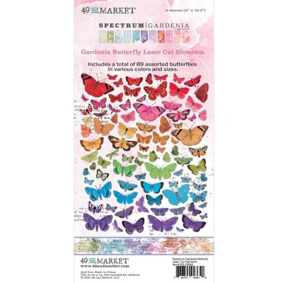 49 & Market - Éphéméras de la collection Spectrum Gardenia «Butterfly-Elements » 89 pièces
