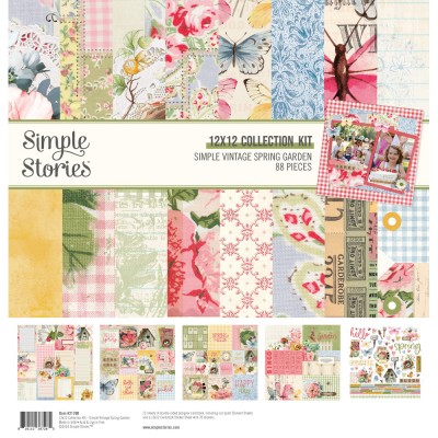  Simple Stories - Ensemble de papier Simple Vintage «Spring Garden» 12 "X12" recto-verso 12 feuilles / Pqt 