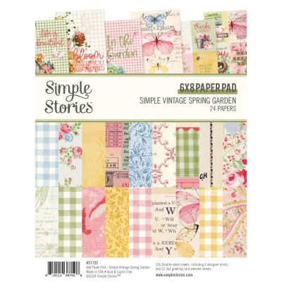 Simple Stories - Ensemble de papier Simple Vintage «Spring Garden» 6 "X 8" recto-verso 24 feuilles / Pqt 