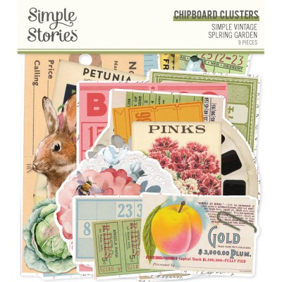 Simple Stories - Chipboard Clusters «Simple Vintage Spring Garden» 9 pcs