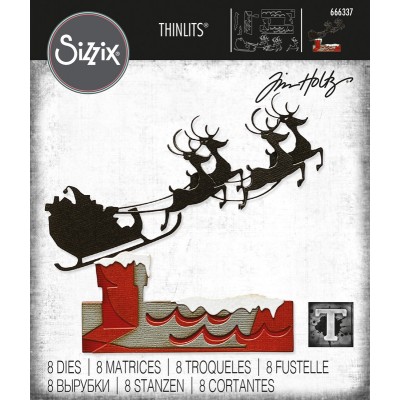  Sizzix - Thinlits Dies de Tim Holtz «Reindeer Sleigh» 8 pcs