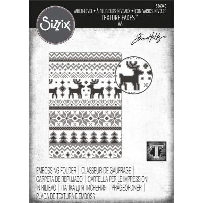 Sizzix - Plaques à embosser 3D de Tim Holtz «Holiday Knit»