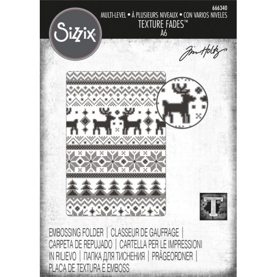 Sizzix - Plaques à embosser 3D de Tim Holtz «Holiday Knit»