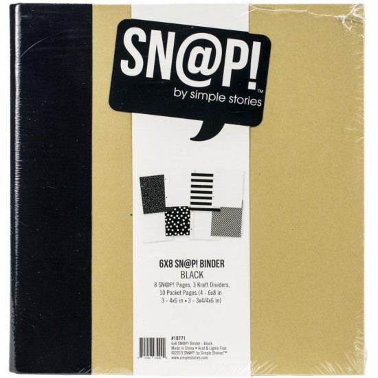 Simple Stories - Album  «Snap» 6" x 8" Noir et Kraft