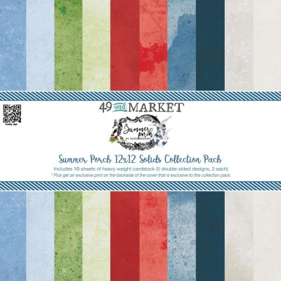 49& Market - bloc de papier collection «Summer Porch Garden Solids» 12 x 12" 10 feuilles