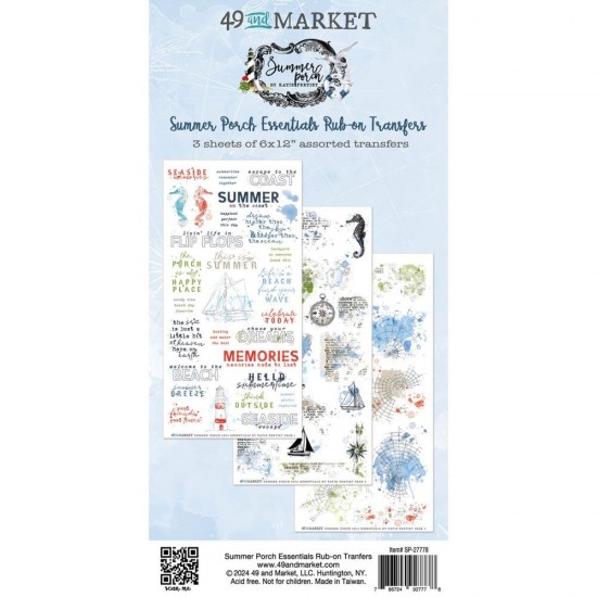 49 & Market - Rub-Ons de la collection  «Summer Porch/Essentials» 3 feuilles