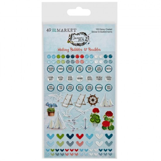 49 & Market - Autocollants «Wishing Bubbles & Baubles» collection «Summer Porch» 105 pcs