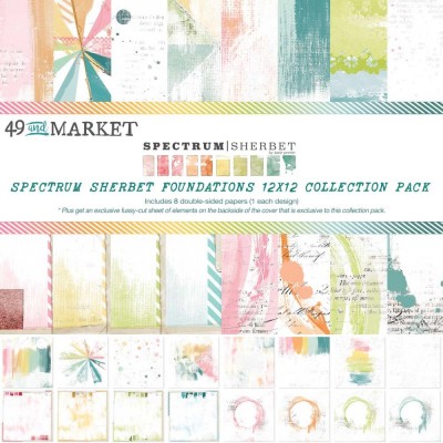 49& Market - bloc de papier collection Sprectrum Sherbert «Foundations» 12 x 12" 8 feuilles