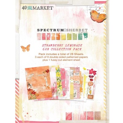 49 & Market - bloc de papier collection Pack «Spectrum Sherbert-Strawberry Lemonade» 6 X 8" 28 feuilles