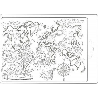 LIQUIDATION- Stamperia - Moule «Stampo » modèle  «Map Of The World» 6" X 8" (Le prix indiqué est déjà à 50% de rabais)