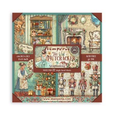 Stamperia - Ensemble de papier «The Nutcracker/Maxi pad» 8" x 8"  22 feuilles RECTO