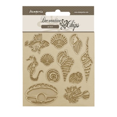 Stamperia - Chipboard «Songs Of The Sea/Shells And Fish» 11 pièces